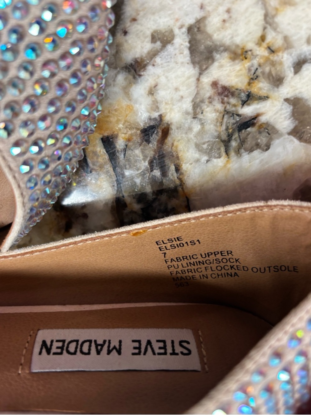 Steve Madden Elsie Crystal Pointed Toe Flats - Picture 3 of 9